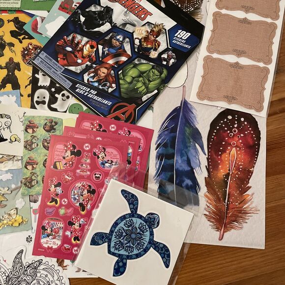 Mixed lot of 1000+ Stickers Partial Full New Disney Star Wars Cats Christmas - Picture 5 of 16